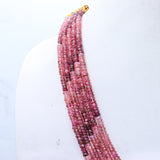 5 Line Natural Multi Tourmaline Round Faceted Spiritual Healing Gemstone Beads Strand Necklace