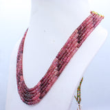 5 Line Natural Multi Tourmaline Round Faceted Spiritual Healing Gemstone Beads Strand Necklace