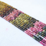 11 Line Natural Multi Tourmaline Round Faceted Spiritual Healing Gemstone Beads Strand Necklace