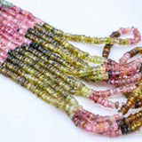 11 Line Natural Multi Tourmaline Round Faceted Spiritual Healing Gemstone Beads Strand Necklace