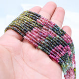 11 Line Natural Multi Tourmaline Round Faceted Spiritual Healing Gemstone Beads Strand Necklace