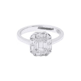 Natural Diamond 14k White Gold Engagement Band Ring For Womens