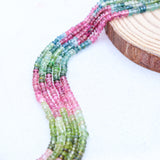 5 Line Natural Multi Tourmaline Round Faceted Spiritual Healing Gemstone Beads Strand Necklace