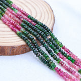 6 Line Natural Multi Tourmaline Round Faceted Spiritual Healing Gemstone Beads Strand Necklace