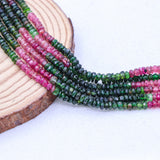 6 Line Natural Multi Tourmaline Round Faceted Spiritual Healing Gemstone Beads Strand Necklace