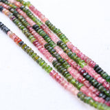 6 Line Natural Multi Tourmaline Round Faceted Spiritual Healing Gemstone Beads Strand Necklace