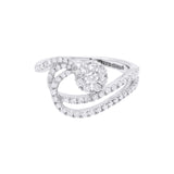 Natural Diamond 18k White Gold Engegment Ring Precious Jewelry For Her