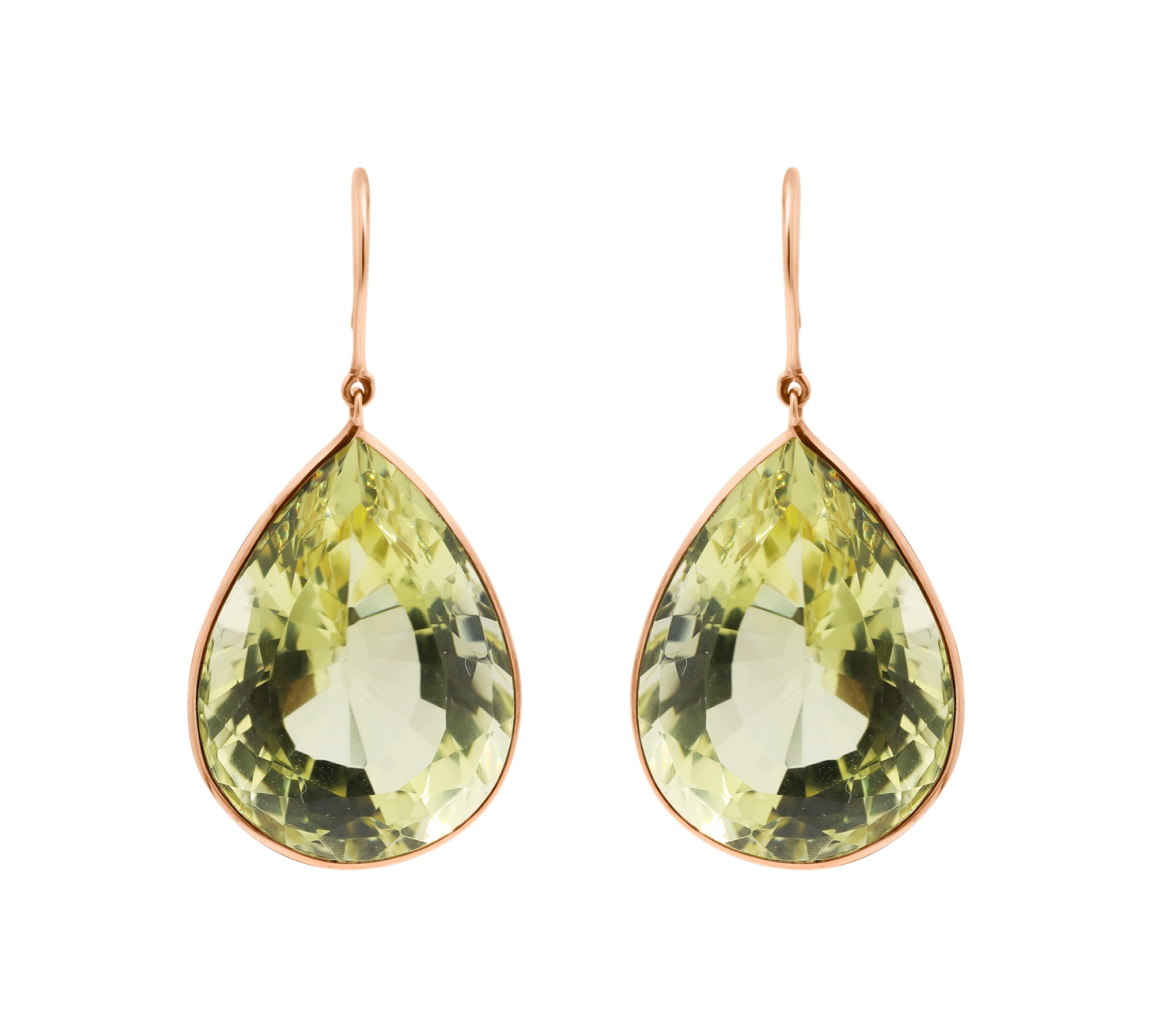 Natural Pear Cut Peridot Gemstone 14k Gold Drop Earring