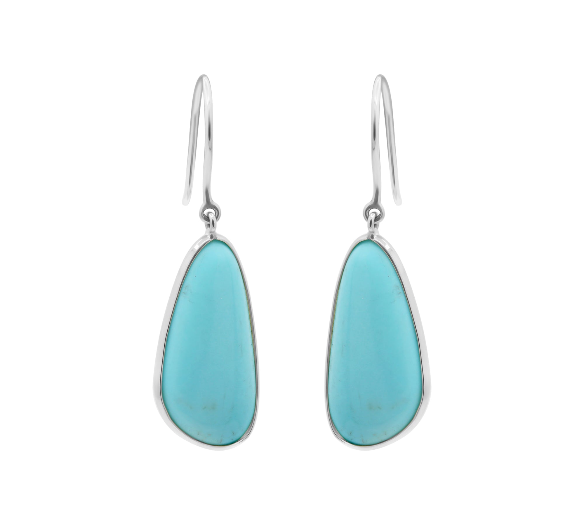 Beautiful Natural Turquoise Gemstone 18k Gold Dangle Earring