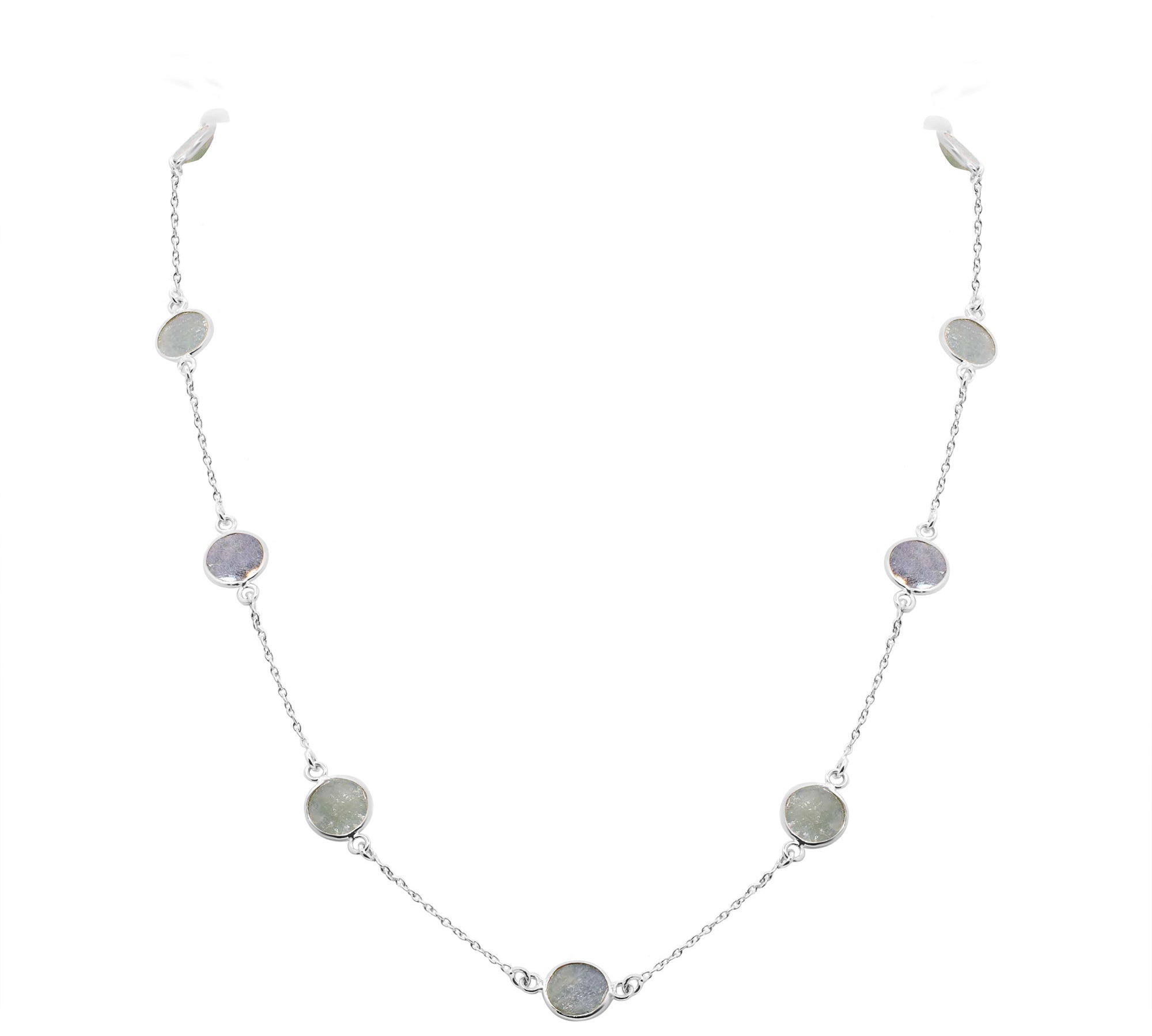 925 Sterling Silver Natural Sapphire Gemstone Necklace