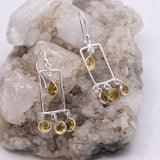 Natural Citrine Chandelier Earrings in 925 Sterling Silver Golden Yellow Gemstone Drop Earrings