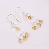 Natural Citrine Chandelier Earrings in 925 Sterling Silver Golden Yellow Gemstone Drop Earrings