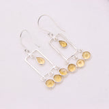 Natural Citrine Chandelier Earrings in 925 Sterling Silver Golden Yellow Gemstone Drop Earrings