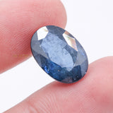 Natural Blue Sapphire Oval Faceted Cut Angel Healing 14X12mm Loose Gemstone For Making Jewelry