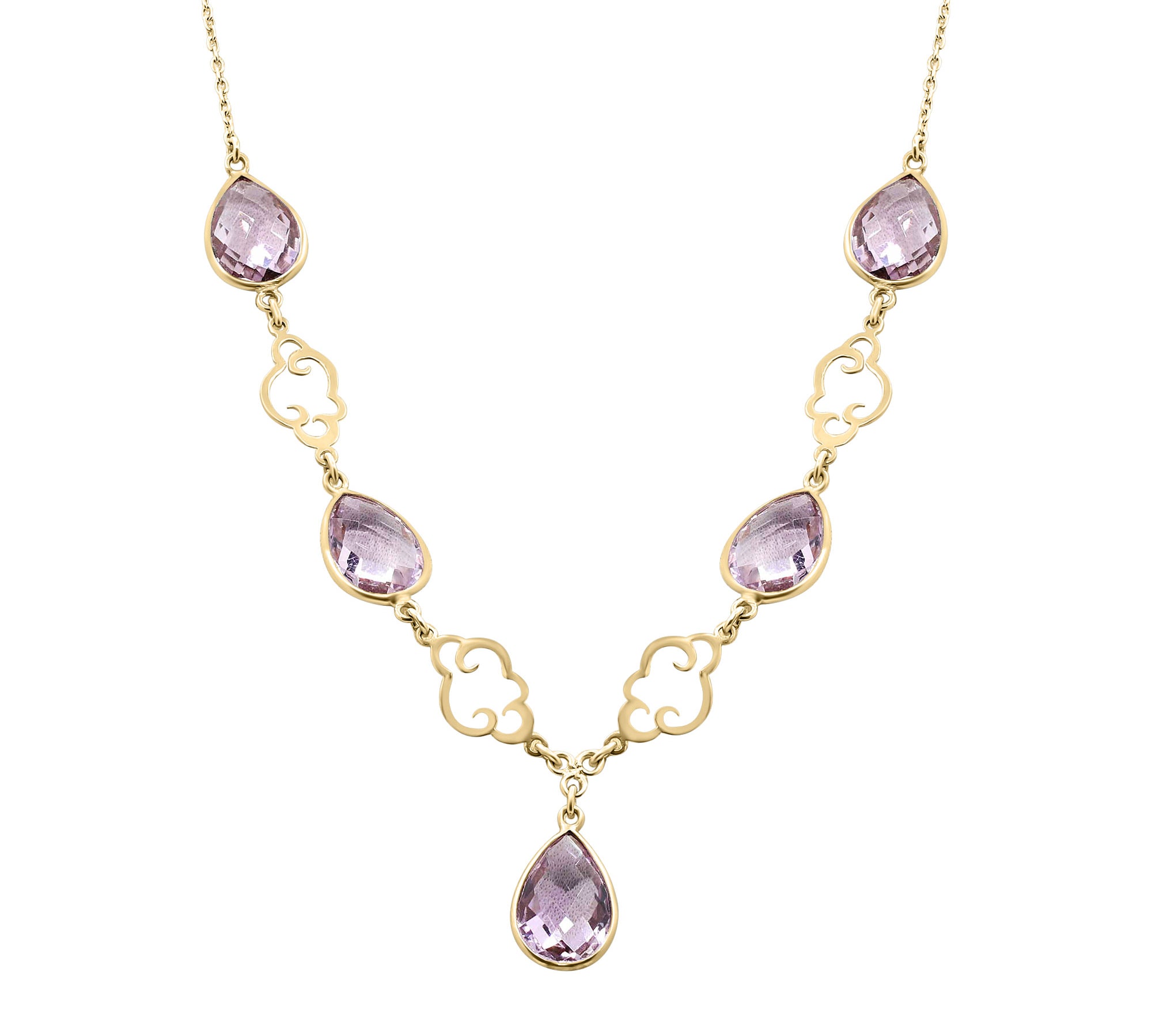 Classic 925 Sterling Silver Amethyst Gemstone Necklace