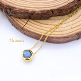 Natural Labradorite Gemstone 925 Silver Gold Plated Necklace