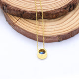 Natural Labradorite Round Pendant Necklace Blue Flash Labradorite Jewelry