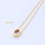 Natural Amethyst Gemstone 925 Silver Gold Plated Necklace