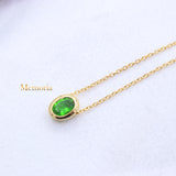 Natural Green Topaz Gemstone 925 Silver Gold Plated Necklace