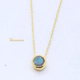 Natural Labradorite Gemstone 925 Silver Gold Plated Necklace