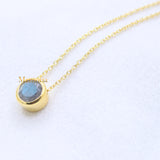 Natural Labradorite Gemstone 925 Silver Gold Plated Necklace