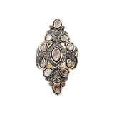 Natural Polki Diamond 925 Sterling Silver Gold Plated Ring