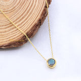 Natural Labradorite Gemstone 925 Silver Gold Plated Necklace