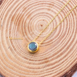 Natural Labradorite Gemstone 925 Silver Gold Plated Necklace