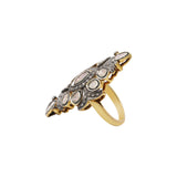 Natural Polki Diamond 925 Sterling Silver Gold Plated Ring