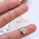 Natural Chalcedony Gemstone 925 Silver Gold Plated Necklace