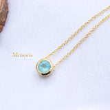 Natural Chalcedony Gemstone 925 Silver Gold Plated Necklace