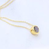 Labradorite Necklace Gold Plated Natural Gemstone Blue Flash Pendant