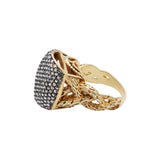 Diamond 925 Sterling Silver Gold Plated Designer Ring