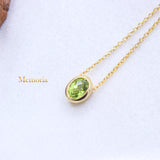 Natural Peridot Gemstone 925 Silver Gold Plated Necklace