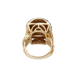 Diamond 925 Sterling Silver Gold Plated Designer Ring