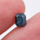 Natural Blue Sapphire Faceted Emerald Cut Chakra Healing 7X7mm Loose Gemstone For Making Jewelry