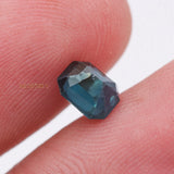 Natural Blue Sapphire Faceted Emerald Cut Chakra Healing 7X7mm Loose Gemstone For Making Jewelry