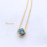 Natural Blue Topaz Gemstone 925 Silver Gold Plated Necklace