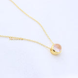 Natural Rose Quartz Gemstone 925 Silver Gold Plated Necklace