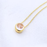 Rose Quartz Pendant Necklace Gold Plated Minimalist Pink Stone Jewelry