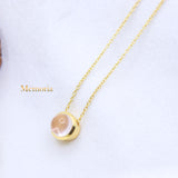 Natural Rose Quartz Gemstone 925 Silver Gold Plated Necklace