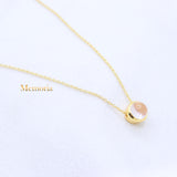 Natural Rose Quartz Gemstone 925 Silver Gold Plated Necklace