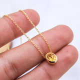 Natural Citrine Gold Plated Necklace Minimal Oval Bezel Gemstone Pendant