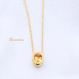 Natural Citrine Gemstone 925 Silver Gold Plated Necklace