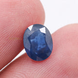 Natural Blue Sapphire Faceted Oval Cut Spiritual Healing 7X6mm Loose Gemstone For Making Jewelry