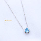 Natural Blue Topaz Gemstone 925 Silver Necklace