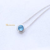 Natural Blue Topaz Gemstone 925 Silver Necklace