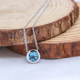 Natural Blue Topaz Gemstone 925 Silver Necklace