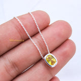 Natural Yellow Sapphire Gemstone 925 Silver Necklace