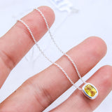 Natural Yellow Sapphire Necklace  925 Sterling Silver Minimal Bezel Gemstone Pendant